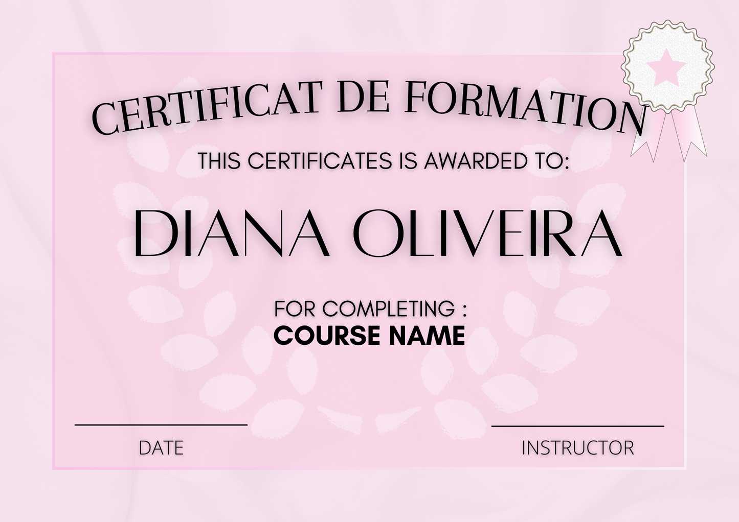 Certificat de formation à modifier soi-même